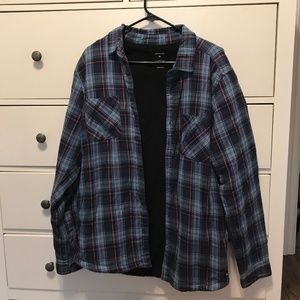 EUC Unisex Quicksilver Sherpa Lined Flannel